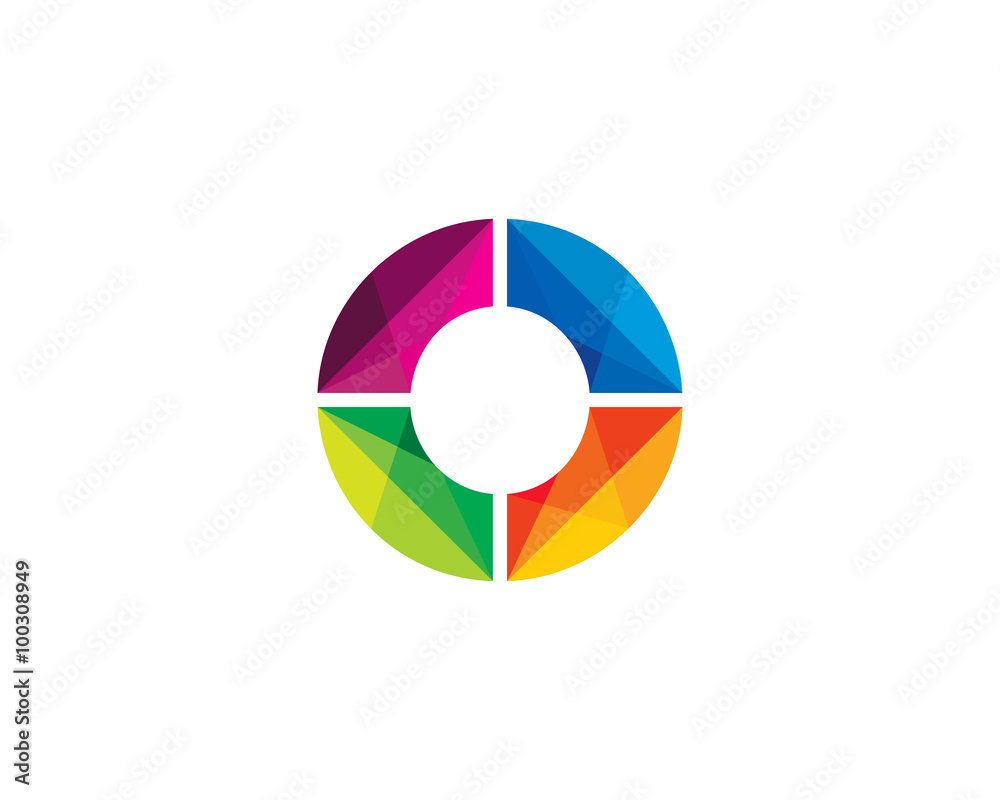 Letter O Color Poly Logo Design Letter O Color Poly Logo Design