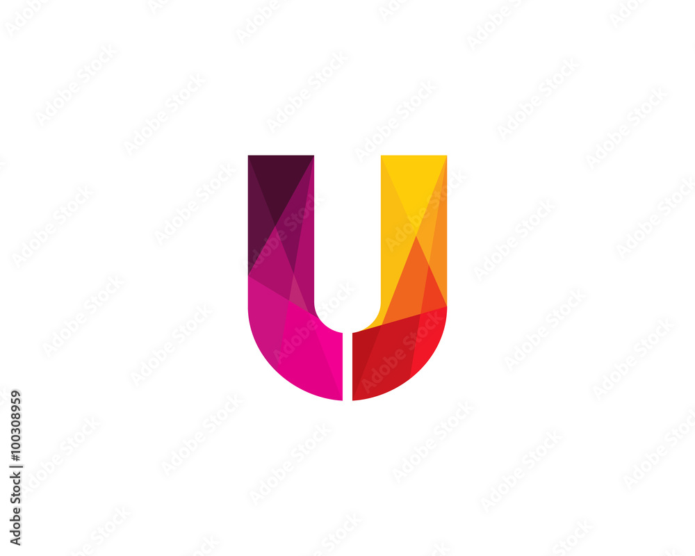 Letter U Color Poly Logo Design Letter U Color Poly Logo Design