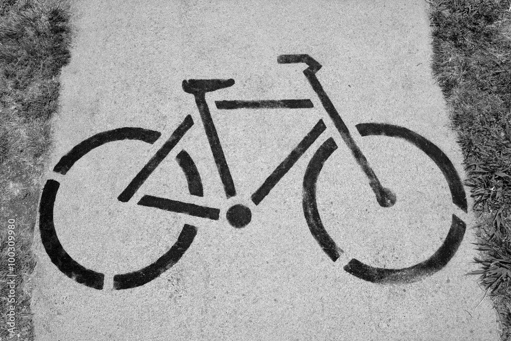 Bicycle sign of cycle trail Bicycle sign of cycle trail