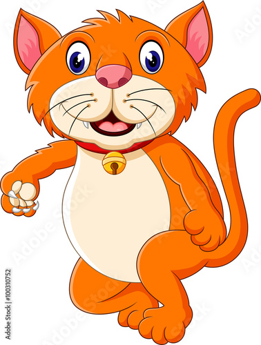 Fototapeta Naklejka Na Ścianę i Meble -  Cute tiger cartoon roaring