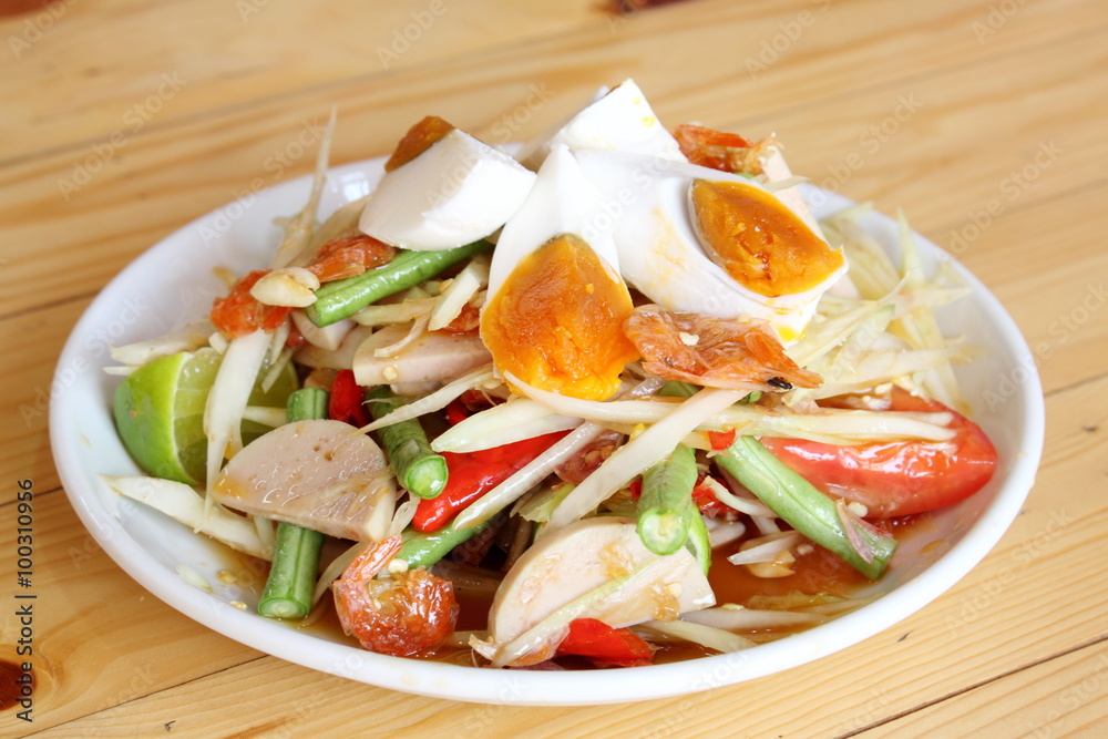 Papaya salad with egg Papaya salad with egg
