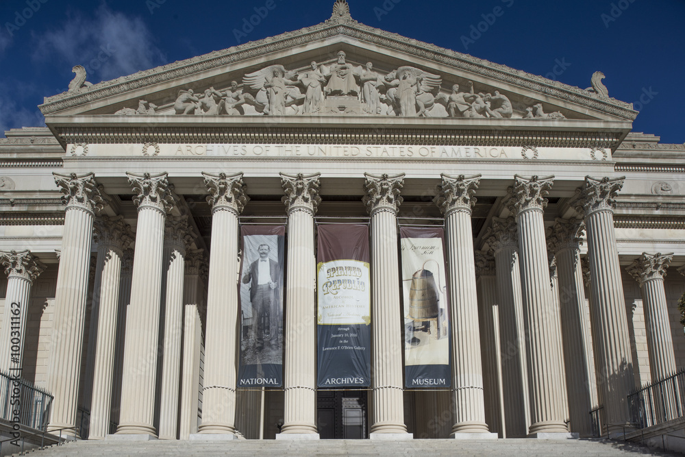 Obraz premium Washington, D.C., USA - January 10, 2016:Archives Of The United States Of America