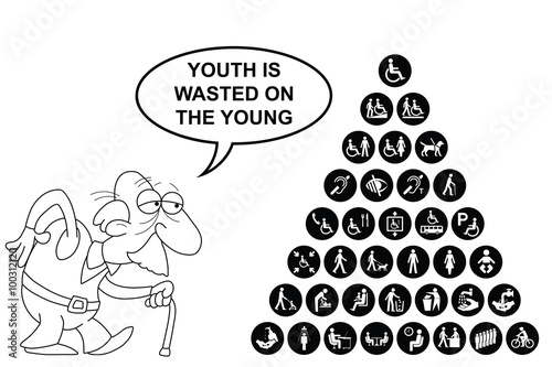 Pyramid disability and people Icon collection