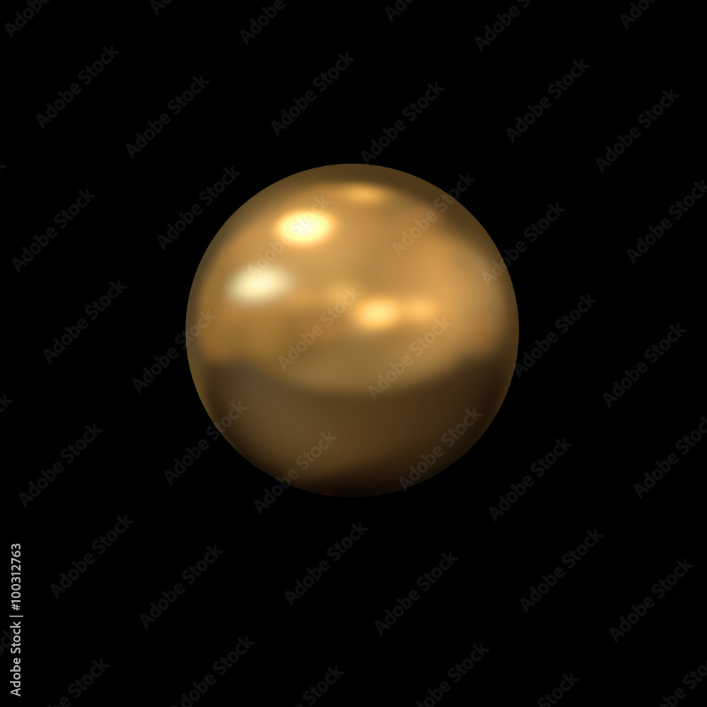 golden sphere on black