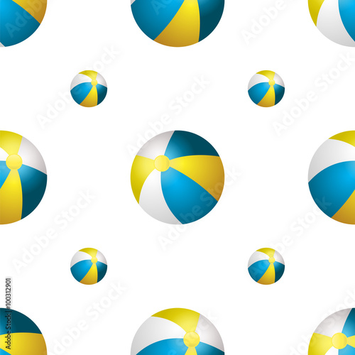 Vector summer background with beach balls
