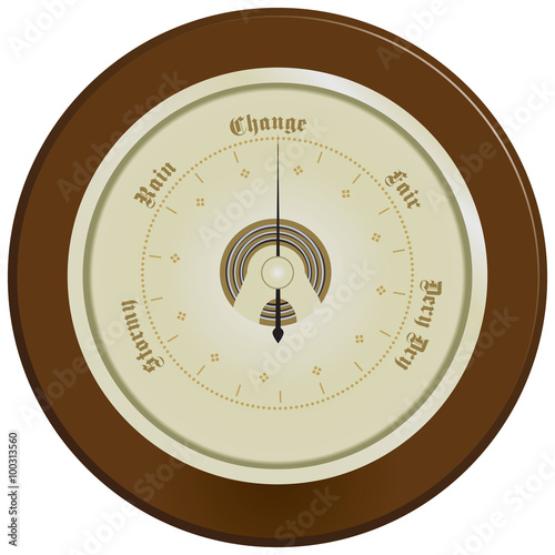 Barometer on dark wood