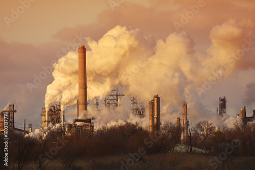 Air Pollution from Smoke Stacks photo