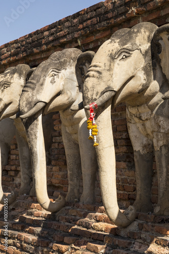Reconstucted Elephant Chedi at Wat Sorasak