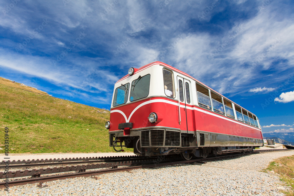 Steam train in a beautiful alpine landscape. Steam train in a beautiful alpine landscape.