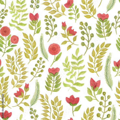 hand drawn floral seamless pattern
