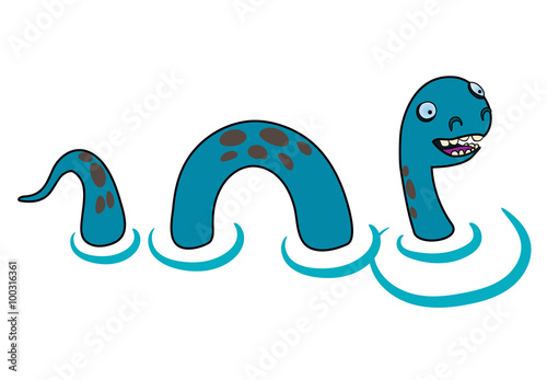 Cartoon style Loch Ness monster