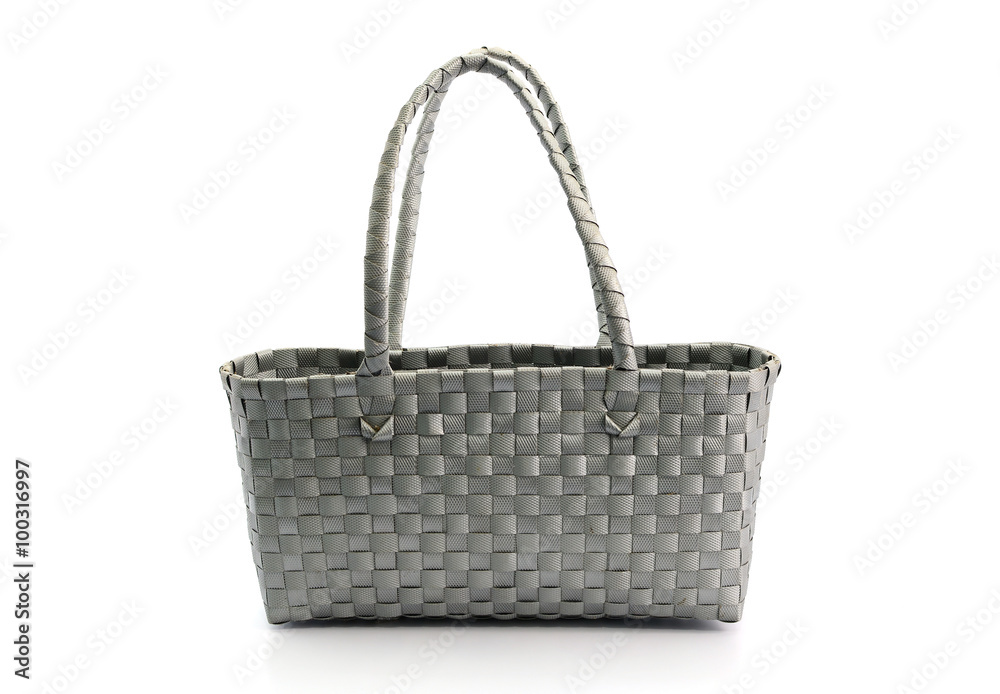 plastic baskets bag on white background