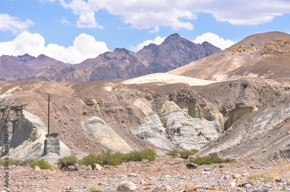 View of the Death Valley along the Artist Drive, California
