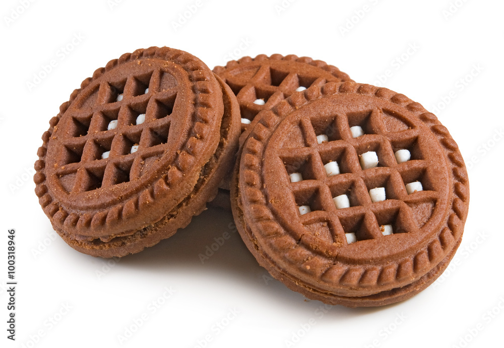 Isolated image of delicious cookies closeup Isolated image of delicious cookies closeup