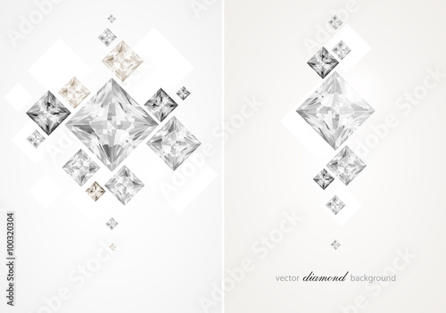 Set with abstract diamond backgrounds