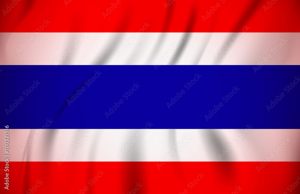 Fototapeta premium Thai flag blowing in the wind. Part of a series.