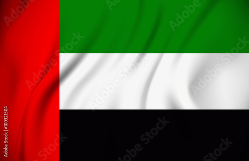 waving flag of the United Arab Emirates on silk material