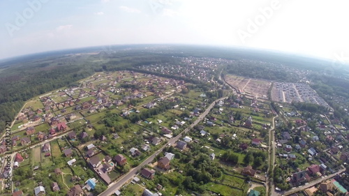 Aerial view of the russian village near Moscow