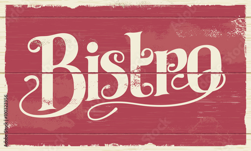 Obraz na płótnie Bistro restaurant hand drawn calligraphic sign design