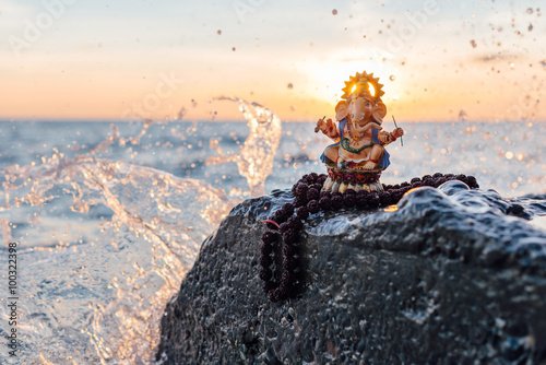 Statue of Ganesh with Rudraksha