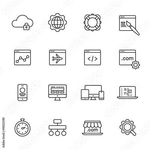 Web Development Line Icons