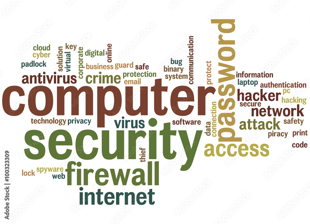 Computer security, word cloud concept 3