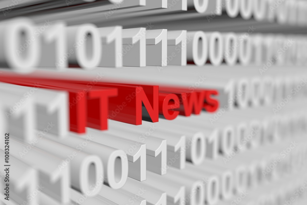 IT presents News in the form of a binary code with blurred background