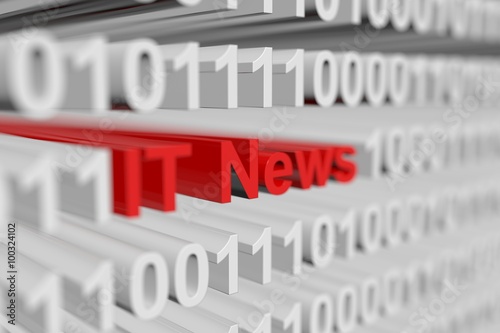 IT presents News in the form of a binary code with blurred background