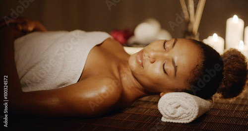 Woman having relaxing in spa massage salon