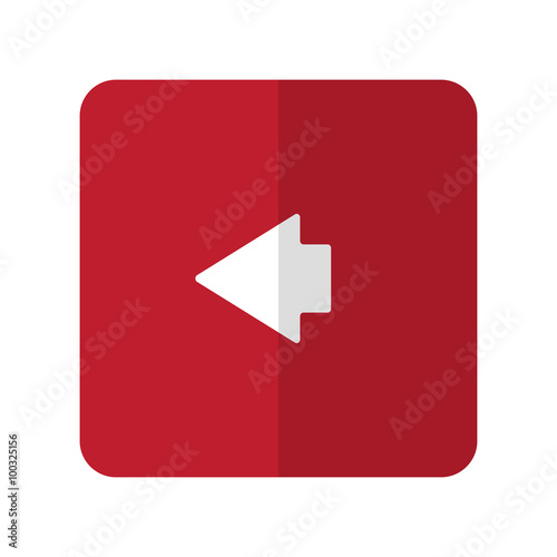 Free Download White Arrow Left flat icon on red rounded square on white - GFXLoad