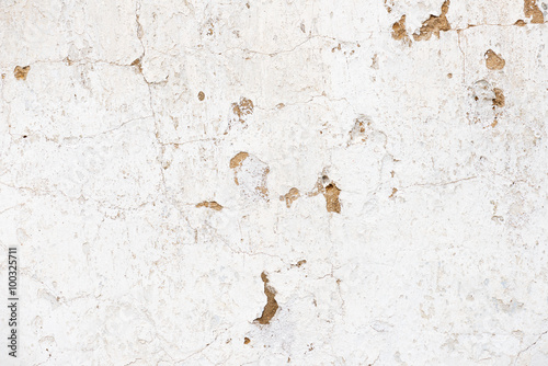Old, grungy white background of natural plaster wall surface.