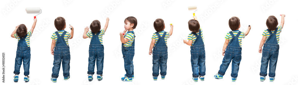 Set of figures of the child on an isolated white background Set of figures of the child on an isolated white background