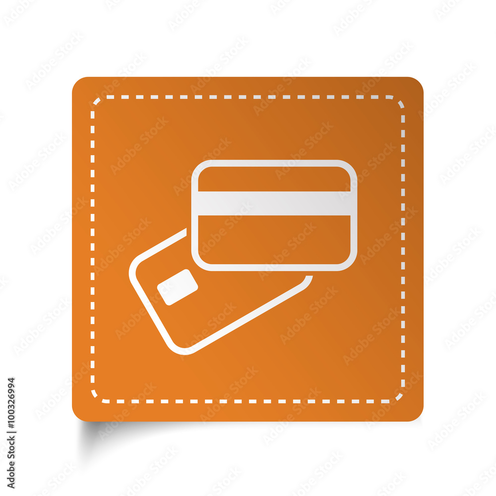 White flat Credit Card Payment icon on orange sticker White flat Credit Card Payment icon on orange sticker
