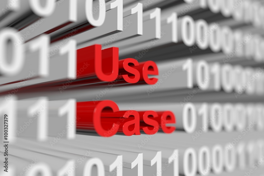 Use Case is represented as a binary code with blurred background Stock ...