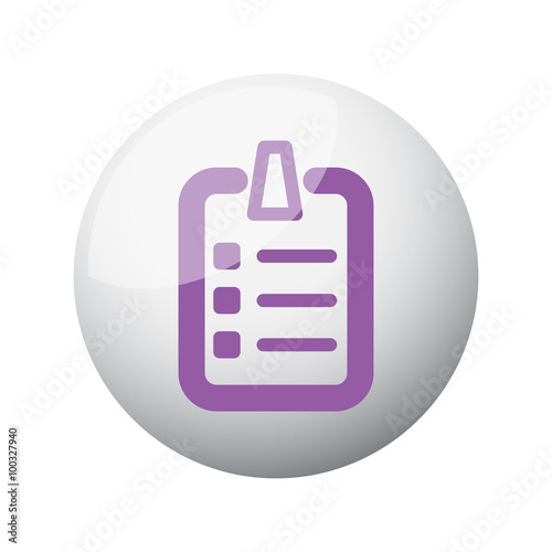 Flat purple Checklist icon on 3d sphere