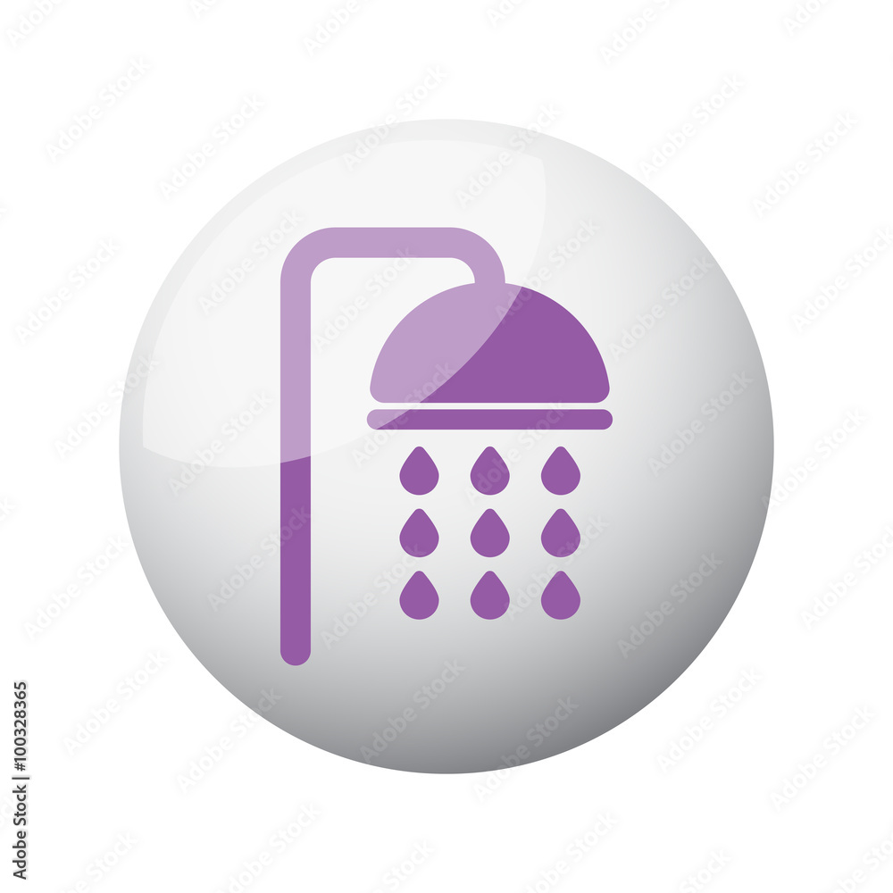 Flat purple Shower icon on 3d sphere Flat purple Shower icon on 3d sphere