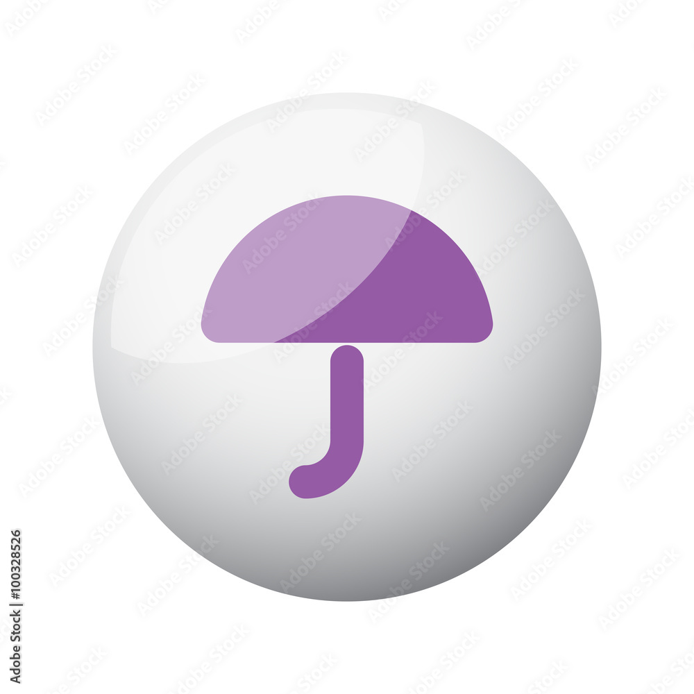 Flat purple Umbrella icon on 3d sphere Flat purple Umbrella icon on 3d sphere