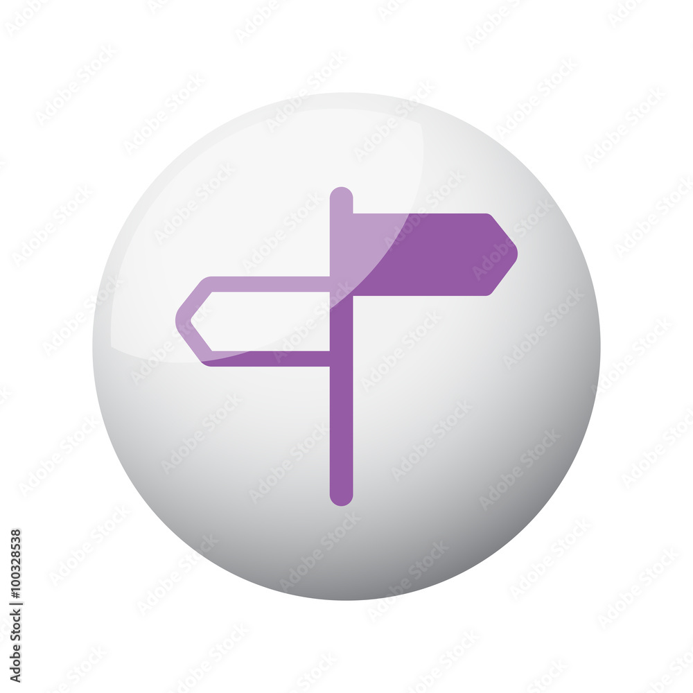 Obraz premium Flat purple Road Signs icon on 3d sphere