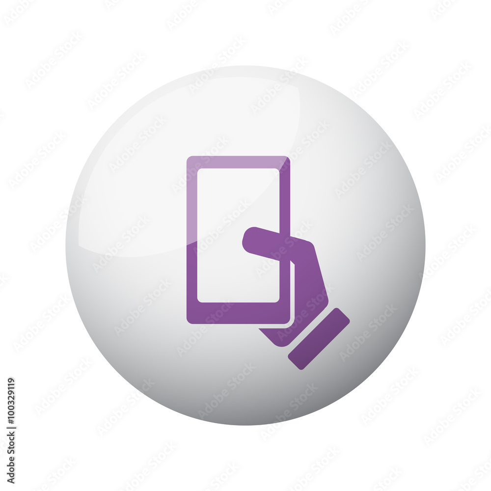 Flat purple Smartphone icon on 3d sphere Flat purple Smartphone icon on 3d sphere