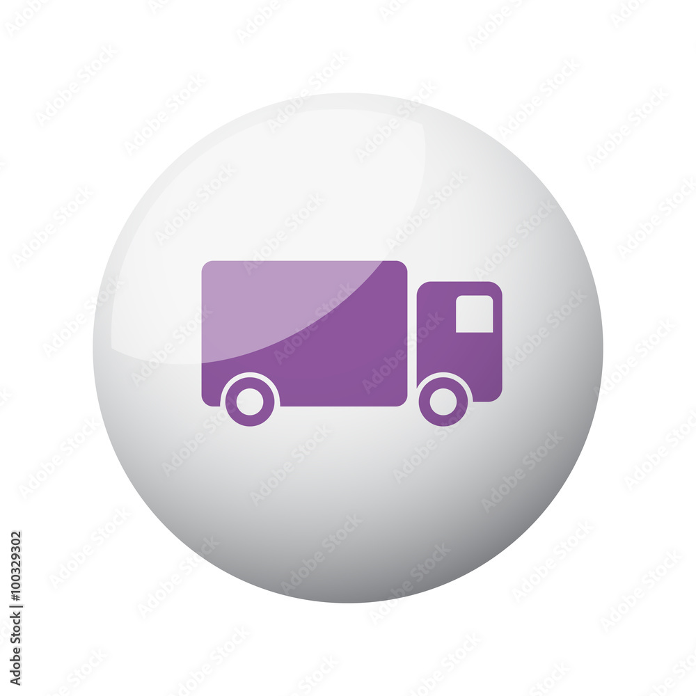 Flat purple Delivery Truck icon on 3d sphere Flat purple Delivery Truck icon on 3d sphere