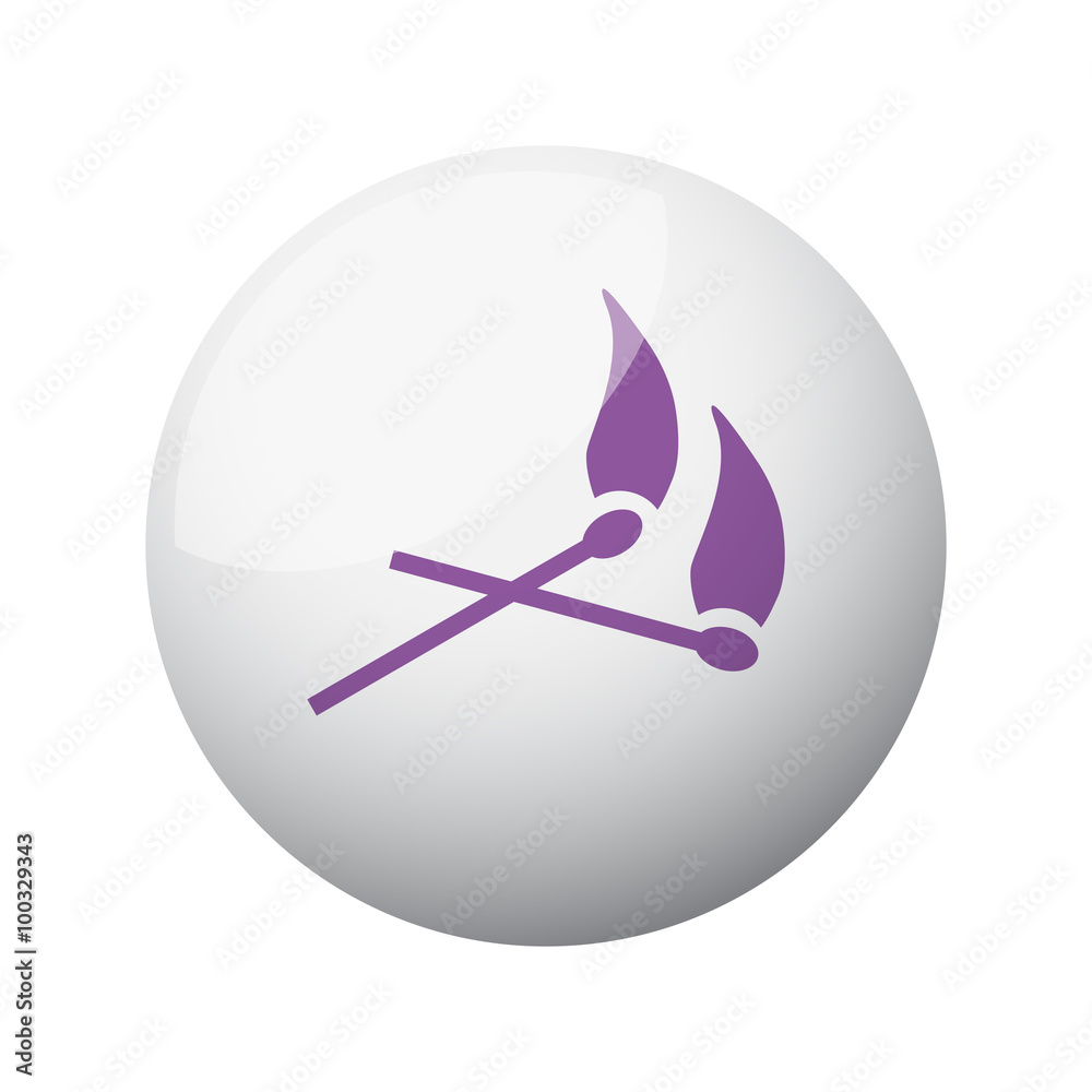 Flat purple Matches icon on 3d sphere Flat purple Matches icon on 3d sphere