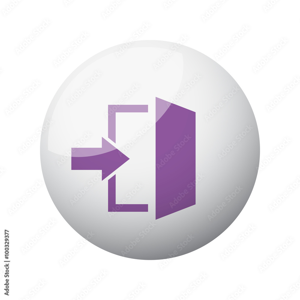 Flat purple Enter icon on 3d sphere Flat purple Enter icon on 3d sphere