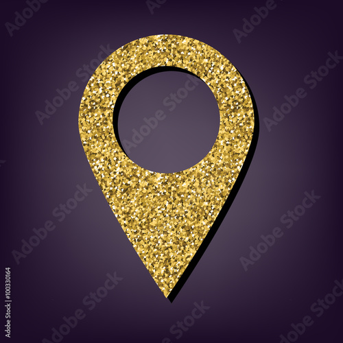 Golden style icon on perple background photo