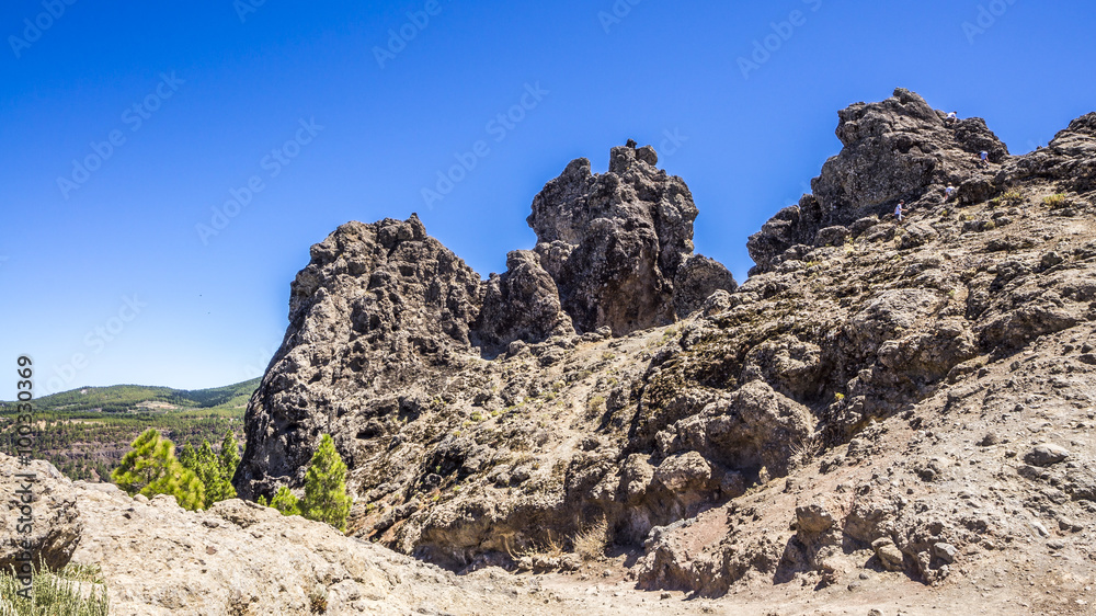 Steiler und steiniger Aufstieg zum Roque Nublo auf Gran Canaria