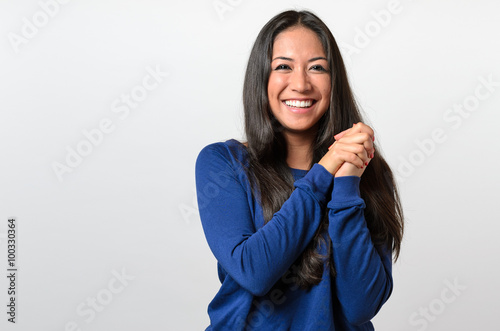 фотографія Excited elated young woman