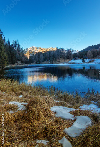Schwarzsee Davos - Zugefrorener See ohne Schnee - Schwarzeis