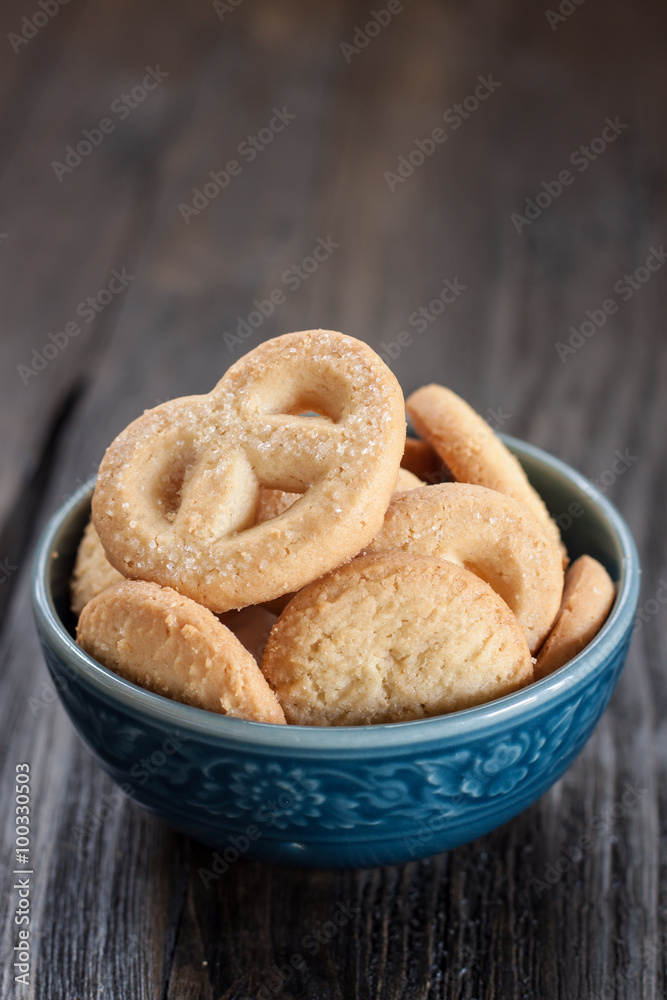 homemade cookies on rustic wooden table