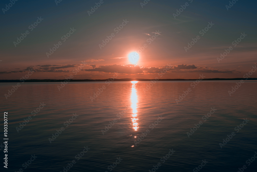 Sunset water sea