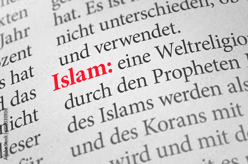Canvas Print Wörterbuch mit dem Begriff Islam