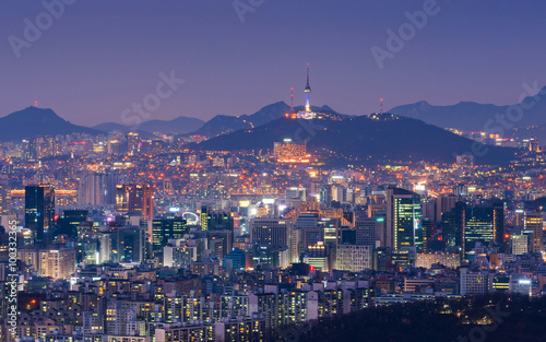 Seoul at night, South Korea city skyline. © CJ Nattanai